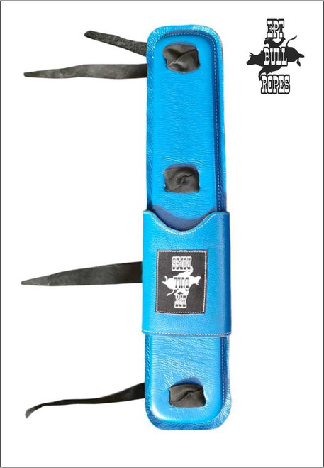 Blue leather bull rope pad Adult Jr 15 x 4