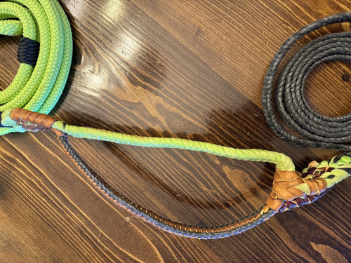 Lime Green on Black Pro Bull Rope LH 7x9 | EPT Bull Ropes