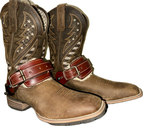 EPT Wool Padded Leather Rodeo Spur Straps Adult Size