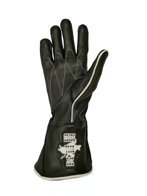 EPT Omega right hand bull riding glove with reinforced lizard skin palm patch