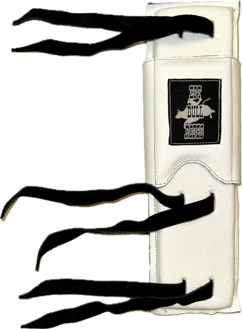 Youth white leather bull rope pad 12 x 3.5