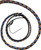 Leather stock whip blue orange black braided handle