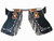 Adult Bull Riding Chaps Black & White Feather Cross Design Bull Riding Rodeo Chaps