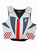 Front view of EPT Bull Riding Vest v3.0 Patriot Colored leather, adult size S–XL"