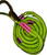 Green Double Braid body on Black Poly Tail - American Jr Bull Ropes 9x7 RH 3/4" x 3/4" Half Lace-Half Skip 15'