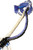 White Double Braid body on Purple Poly Tail - American Jr Bull Ropes 9x7 LH 3/4" x 3/4" Half Lace-Half Skip 14'