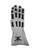 Back view of white Skull and Bones deerskin bull riding glove