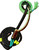 Black Nylon body on green Poly Pro Bull Rope