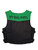 Back view of EPT green and black adult bull riding vest