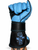 Reinforced wrist strap on EPT black and blue bull riding glove
