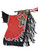 Youth & Adult Bull Riding Chaps Black & Red w Cross Feather Bull Riding Rodeo Chaps 33"-35" Waist / 33" Height