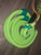 Lime Green Nylon on Tan Poly Pro 9/7 RH 3/4 x 3/4- EPT Bull Ropes - Bull Rider 16'