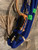 Royal Blue Nylon on Tan Poly Jr Pro 9/7 RH EPT Bull Rope - Bull riding rodeo bull rider