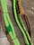 Lime green tan Mini Bull Rope braided detail