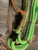 Lime Green on Tan Poly mini Bull Rope  -  Block Close up