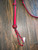 Bull Whip - Red & Blue Paracord Nylon on Leather 16 Ply -  5ft Handmade