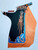 Adult Bull Riding Chaps Blue & Black & Gold w Stars Top Grain Leather Bull Riding Rodeo Chaps 30"-35" Waist