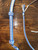 Bull Whip - Blue & White Paracord Nylon on Leather 16 Ply -  6ft Handmade