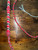 Bull Whip - Red & Tan & Brown Paracord Nylon on Leather 16 Ply -  5ft Handmade