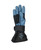 Premium Reinforced Black & Turquoise Calf Leather Right Hand Bull Riding Glove with Built on Wrist Strap