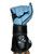 Premium Strap-Reinforced Calf Leather Bull Riding Glove EPT (Left Hand, Outer Seam)  Black & Light Blue