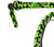 Black lime green handmade bull whip 4ft to 14ft