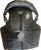 Front view of EPT leather bull riding vest with neck roll