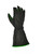 Black and green calfskin bull riding glove left hand outer seam