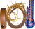 Handle close up Blue & Orange Paracord Whip Handle close up Blue & Orange Paracord Whip