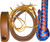 Handmade blue and orange paracord bull whip