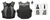 Black and grey leather adult bull riding vest by EPT Bull Ropes