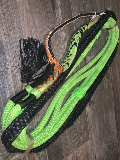 Green & Black Custom Bull Rope - 9/7 LH | EPT Bull Ropes