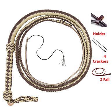 Brown Paracord/Nylon Whip Bullwhip 16 braids Strands Braids leather