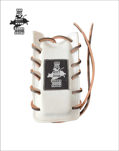 White Padded Knuckles Leather Bull Rope Pad | EPT Bull Ropes