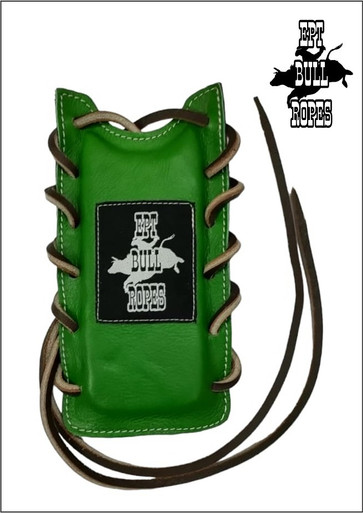 Green Padded Knuckles Leather Bull Rope Pad | EPT Bull Ropes