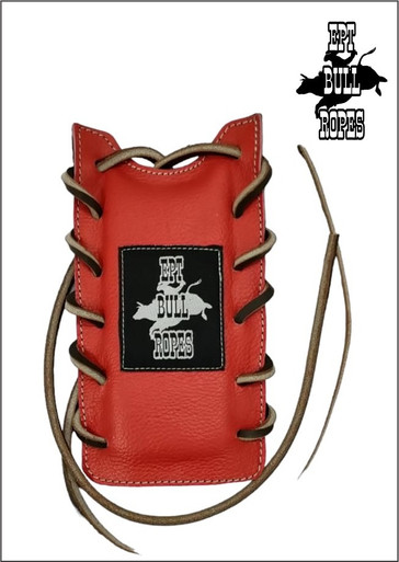 Red Padded Knuckles Leather Bull Rope Pad | EPT Bull Ropes
