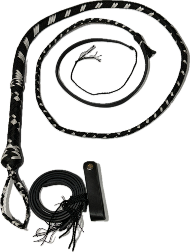 4ft Red & Tan Paracord Nylon Bull Whip - EPT Bull Ropes