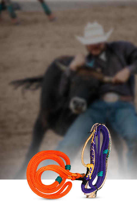 mini & steer bull ropes orange and purple