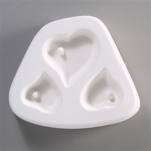 LF73 HOLEY HEART TRIO GLASS FRIT MOLD