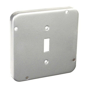 *NEW* 4-11/16" Square Electrical Cover 1/2" Raised 1 Duplex Receptacle Gray 5 