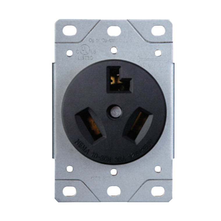 Dryer Receptacle 30A-125/250V; 3-Pole, 3-Wire; 10-30R