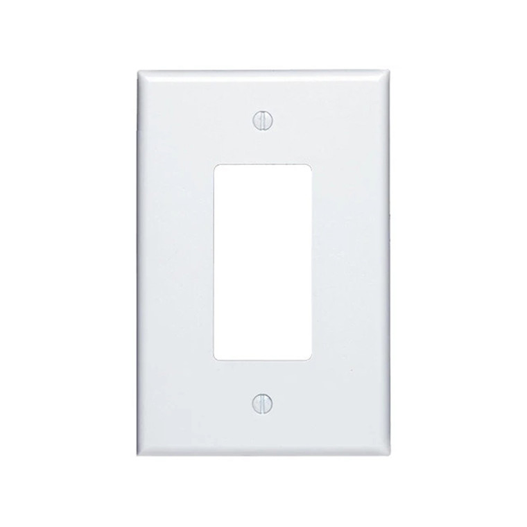 1-Gang Decorator Wall Plate, Oversize Large, Metal - White
