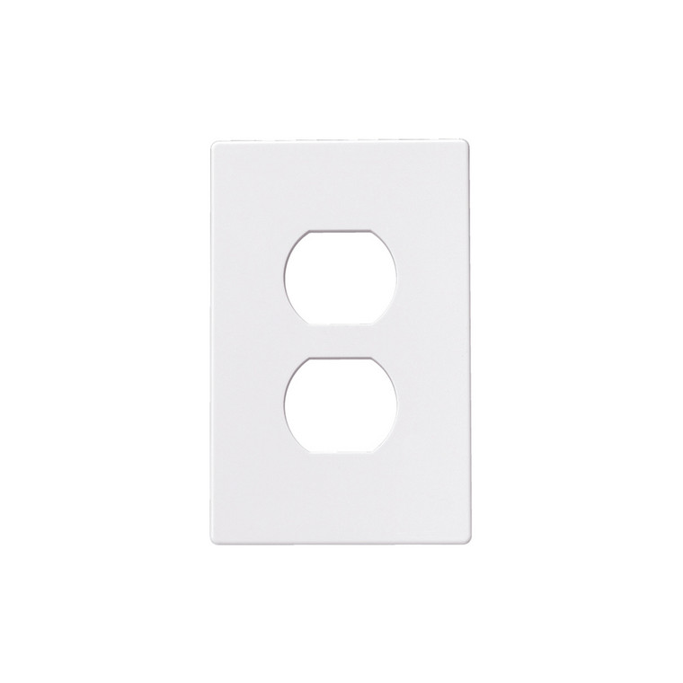 1-Gang Duplex Wall Plate, Screwless