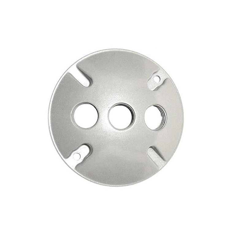 4" Weatherproof Round Cover, 3 Holes, 1/2"