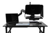 Desktop Arm Model Teleprompter Flex Plus 15.6" HD-SDI and HDMI Screen PrompterPeople Setup Side Angle with Arm - Free Fly Desktop Office, work from home Teleprompter 