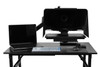 Desktop Arm Model Teleprompter Flex Plus 18.5" HD-SDI and HDMI Screen PrompterPeople Setup Side Angle with Arm - Free Fly Desktop Office, work from home Teleprompter 