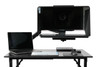 Desktop Arm Model Teleprompter Flex Plus 23.5" HD-SDI and HDMI Screen PrompterPeople Setup Side Angle with Arm - Free Fly Desktop Office, work from home Teleprompter 