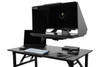 Desktop Arm Model Teleprompter Flex Plus 23.5" HD-SDI and HDMI Screen PrompterPeople Setup Side Angle with Arm - Free Fly Desktop Office, work from home Teleprompter - Angled