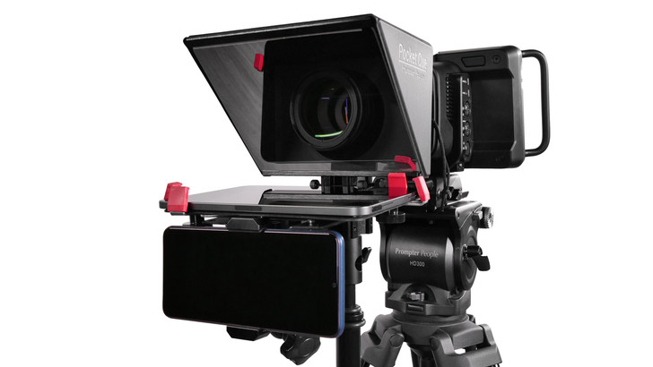Pocket Cue V3 Tablet Mini | Free Standing Talent Monitor Pro Model |  iPad Mini Sled Angled - Phone