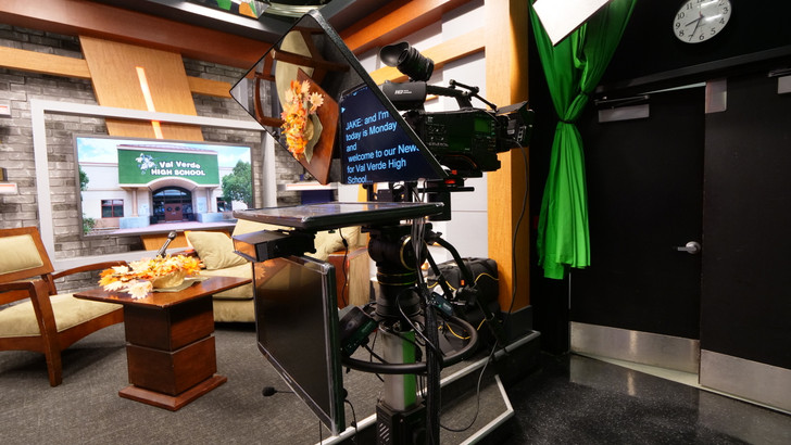 ProLine Plus Talent Monitor Model On Set with Val Verde CU